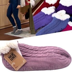 QVC MUK LUKS Women's Purple Shea Butter Infused Ankle Socks Size S/M (6-8) NWT